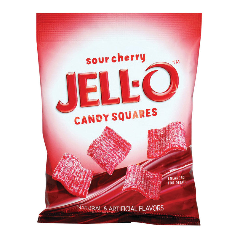 Wholesale Jell-O Sour Cherry Candy Squares 4.5 Oz Bag Bulk
