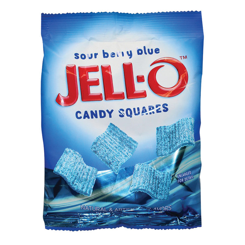 Wholesale Jell-O Sour Berry Blue Candy Squares 4.5 Oz Bag- Bulk