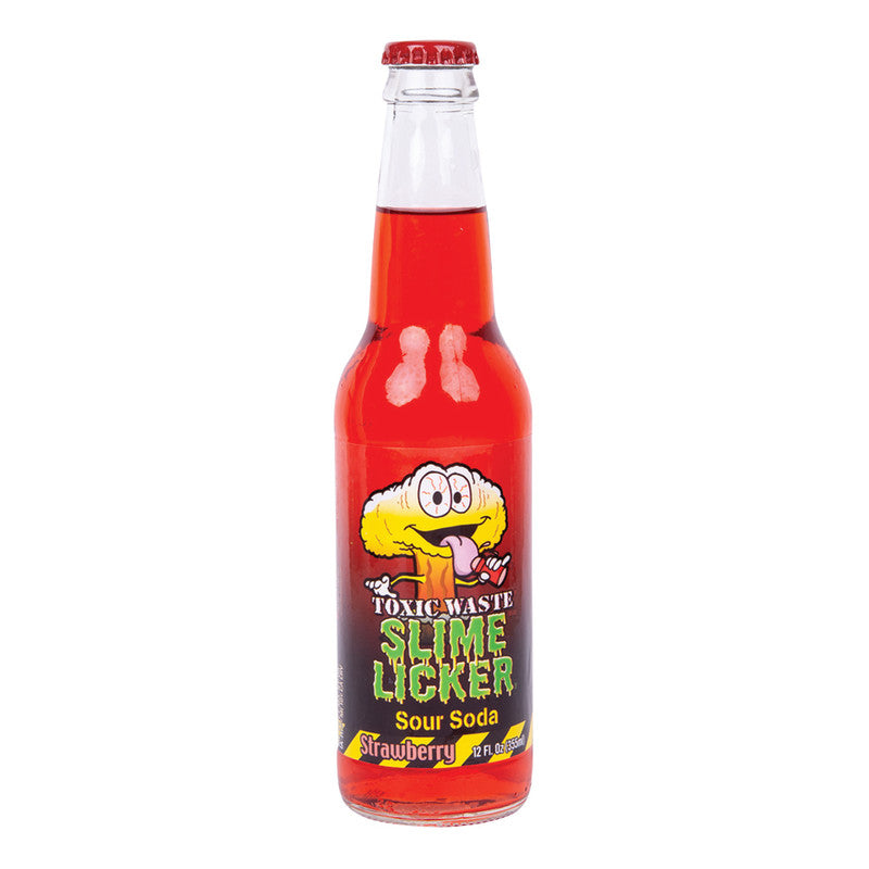 Wholesale Toxic Waste Sour Strawberry Slime Licker Soda 12 Oz Bottle Bulk