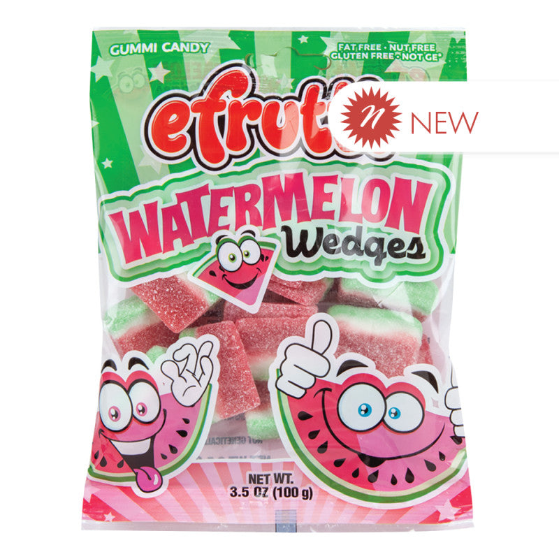 Wholesale Efrutti Watermelon Wedges Gummi Candy 3.5 Oz Peg Bag- Bulk