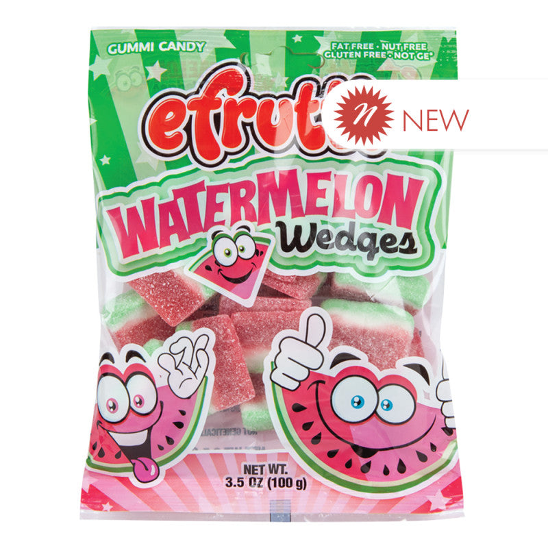 Wholesale Efrutti Watermelon Wedges Gummi Candy 3.5 Oz Peg Bag Bulk