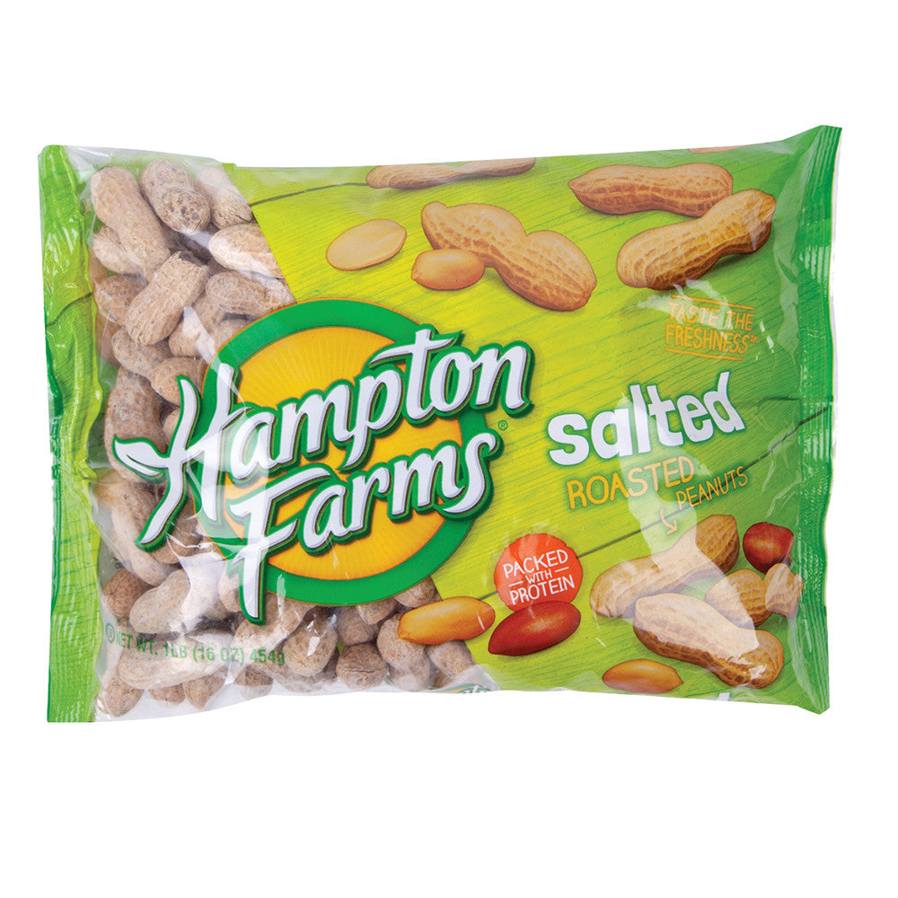 Wholesale Hampton Farms In Shell Salted Roasted Peanuts 16 Oz 24 Pack- Bulk