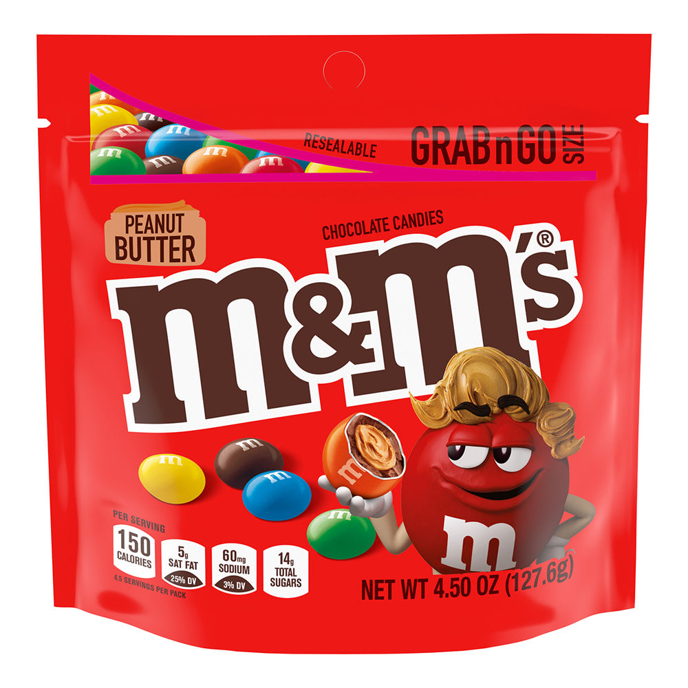 Wholesale M&M'S Peanut Butter 4.5 Oz Stand Up Bag- Bulk