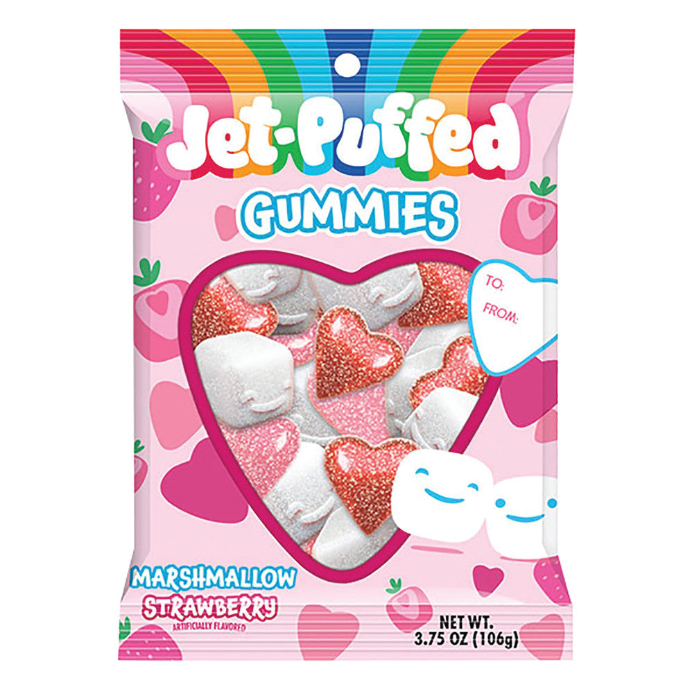 Jet-Puffed Marshmallow & Heart Gummies 3.75 Oz Peg Bag