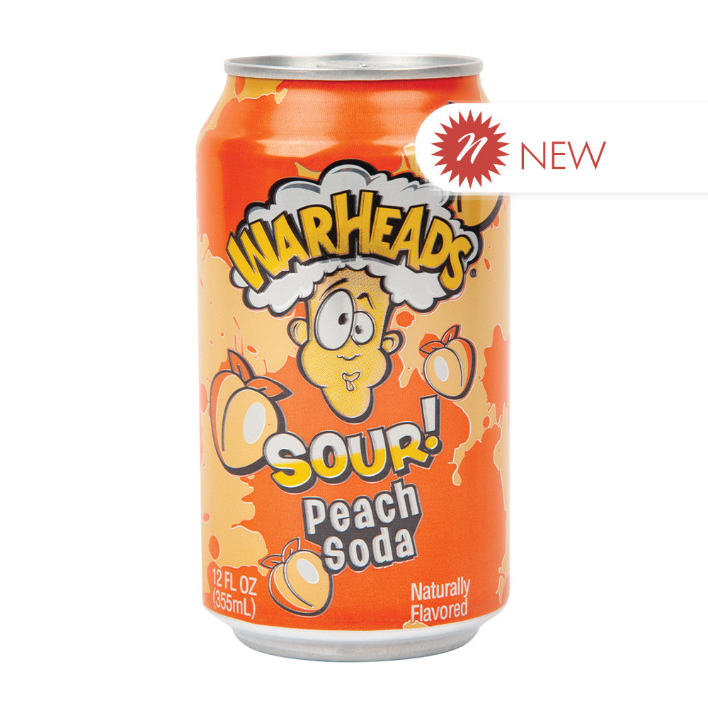 Wholesale Warheads Sour Peach Soda 12 Oz Can- Bulk