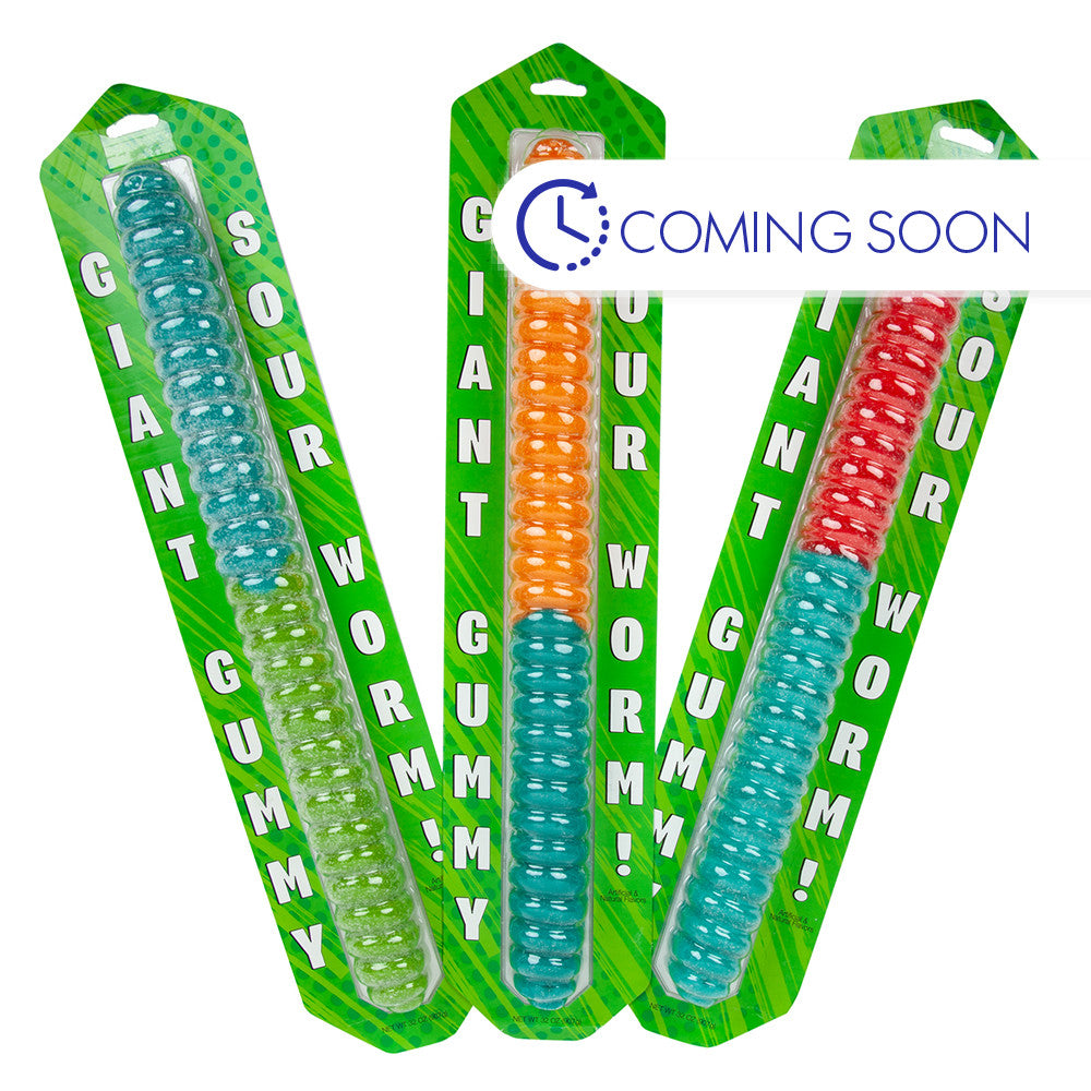 Wholesale Giant Gummy Worm - Assorted Sour - 2Lb- Bulk