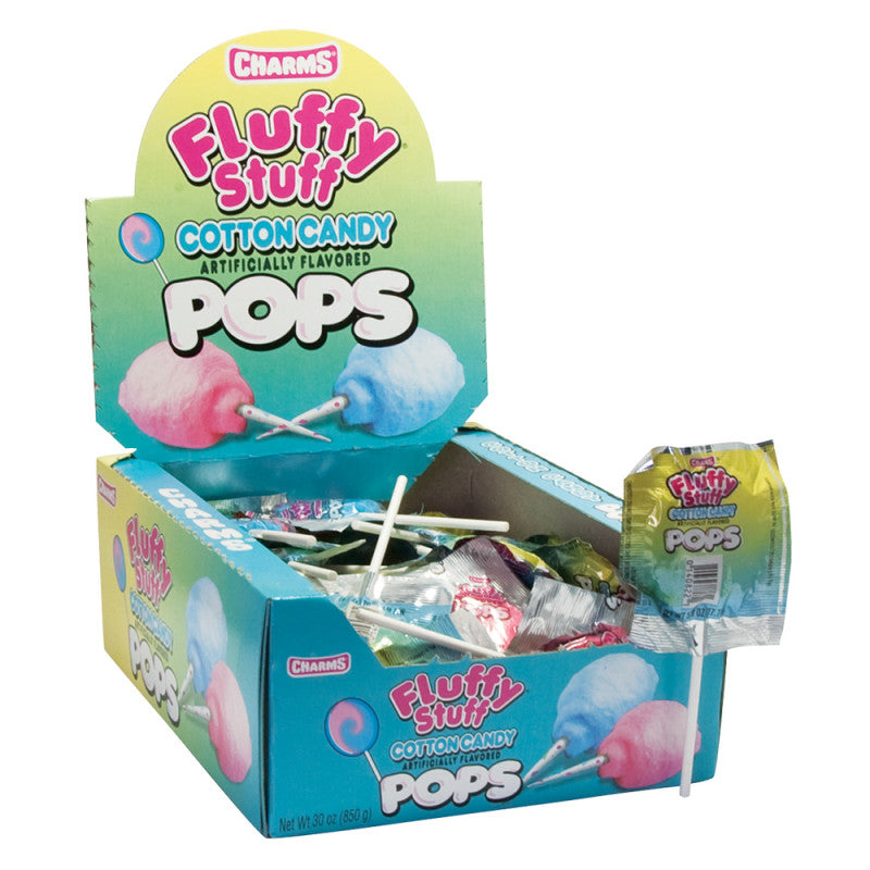 Wholesale Fluffy Stuff Cotton Candy Lollipops 0.63 Oz- Bulk