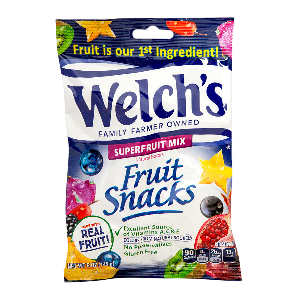 Welchs Super Fruit Mix Fruit Snacks 5 Oz Peg Bag