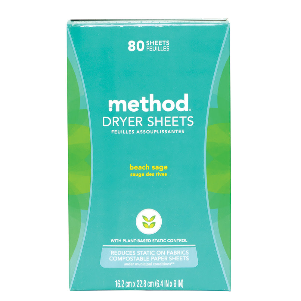 Wholesale Method Beach Sage Dryer Sheet 80 Ct Box- Bulk