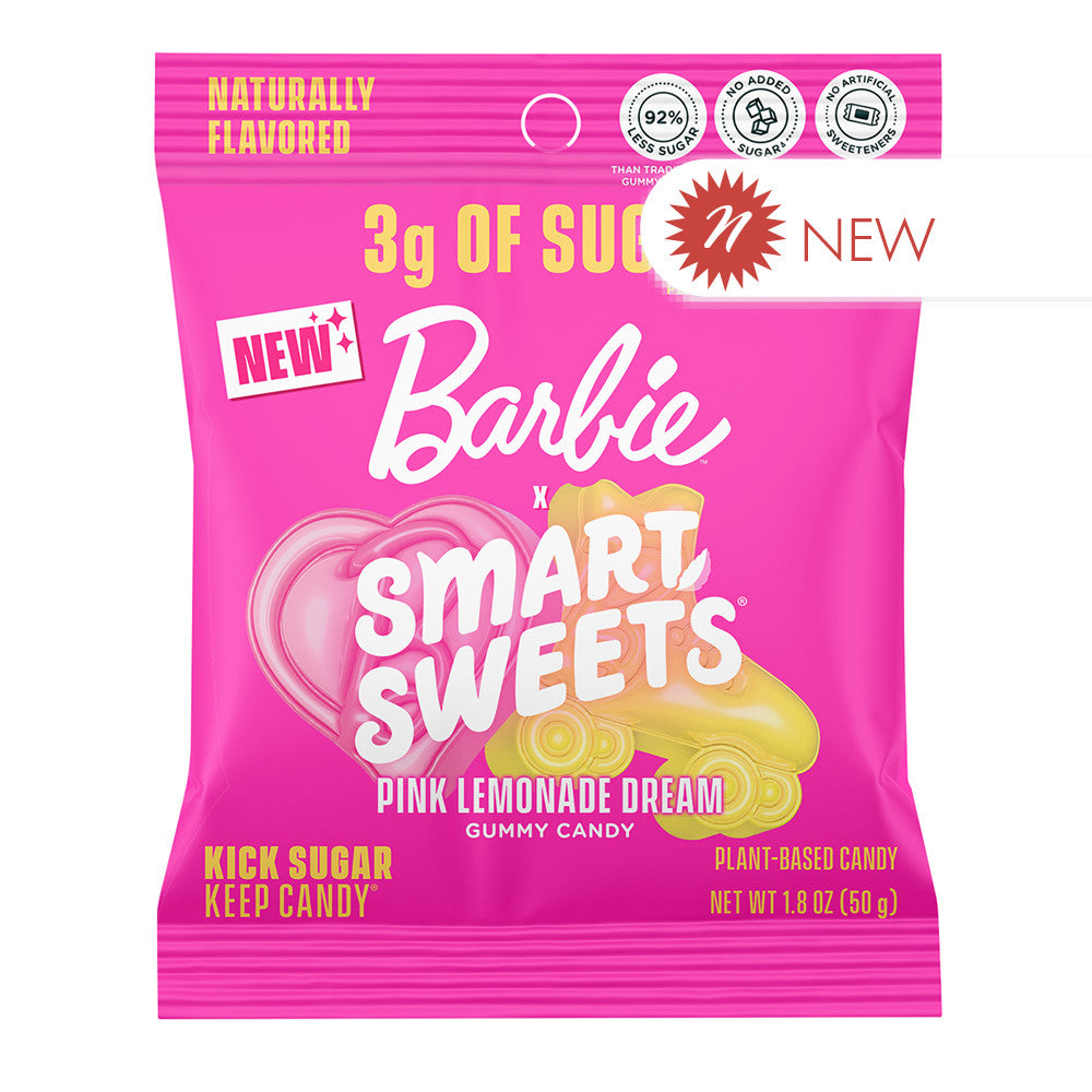 Wholesale Smart Sweets Barbie Pink Lemonade Dream Gummy Candy 1.8 Oz Bag- Bulk