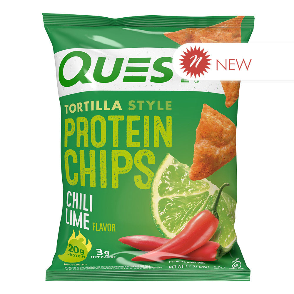 Wholesale Quest Tortilla Style Protein Chips Chili Lime 1.1 Oz- Bulk