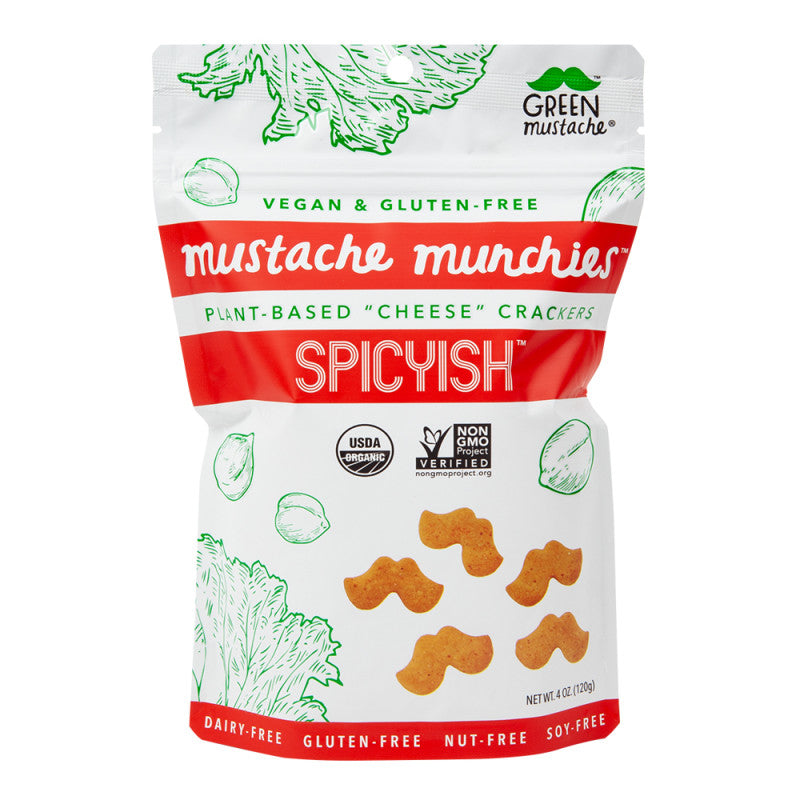 Wholesale Mustache Munchies Spicyish Crackers 4 Oz Pouch - 8ct Case Bulk