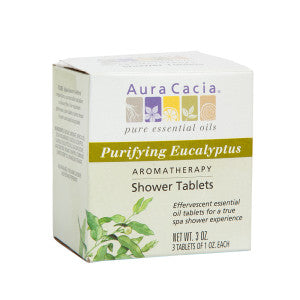 Wholesale Aura Cacia Purifying Eucalyptus Shower Tablets 3 Oz Box- Bulk