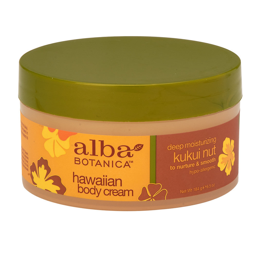 Alba Botanica Kukui Nut Body Cream 6.5 Oz Jar