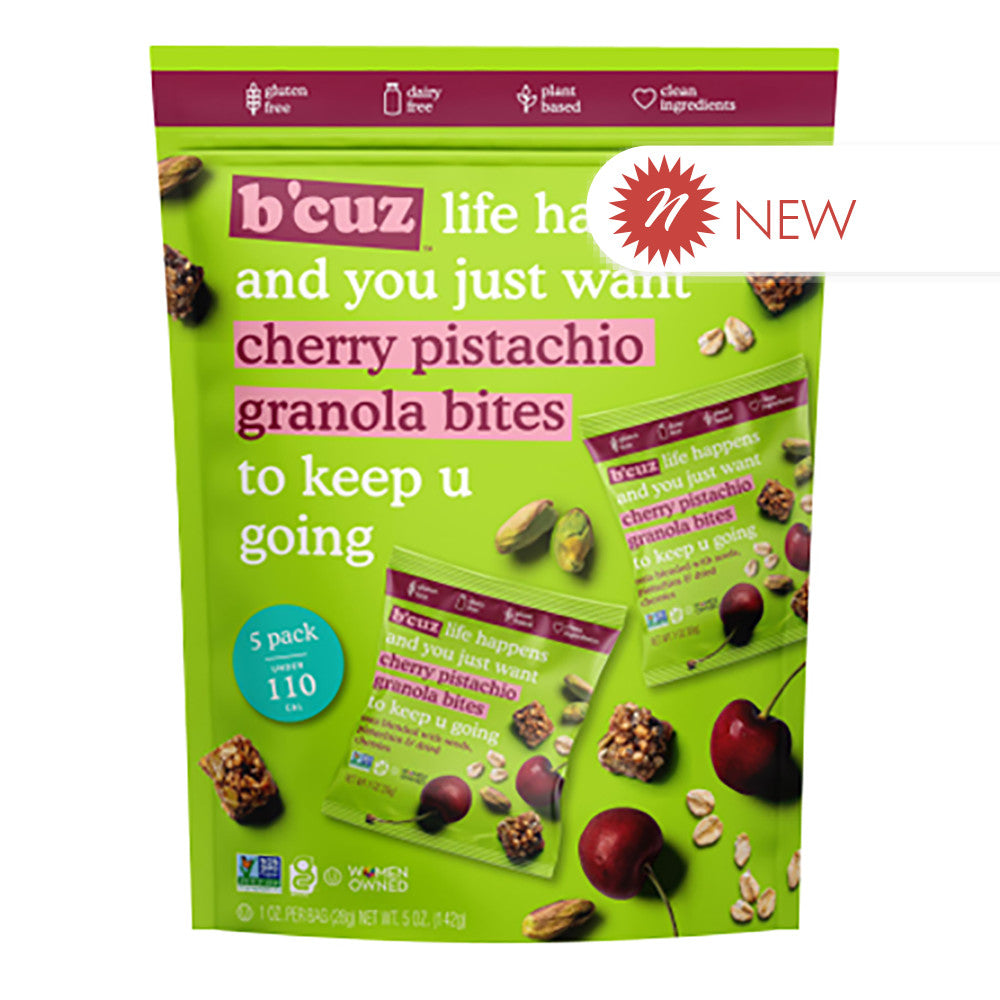 Wholesale B'Cuz Cherry Pistachio Granola Bites 5 Oz Pouch- Bulk