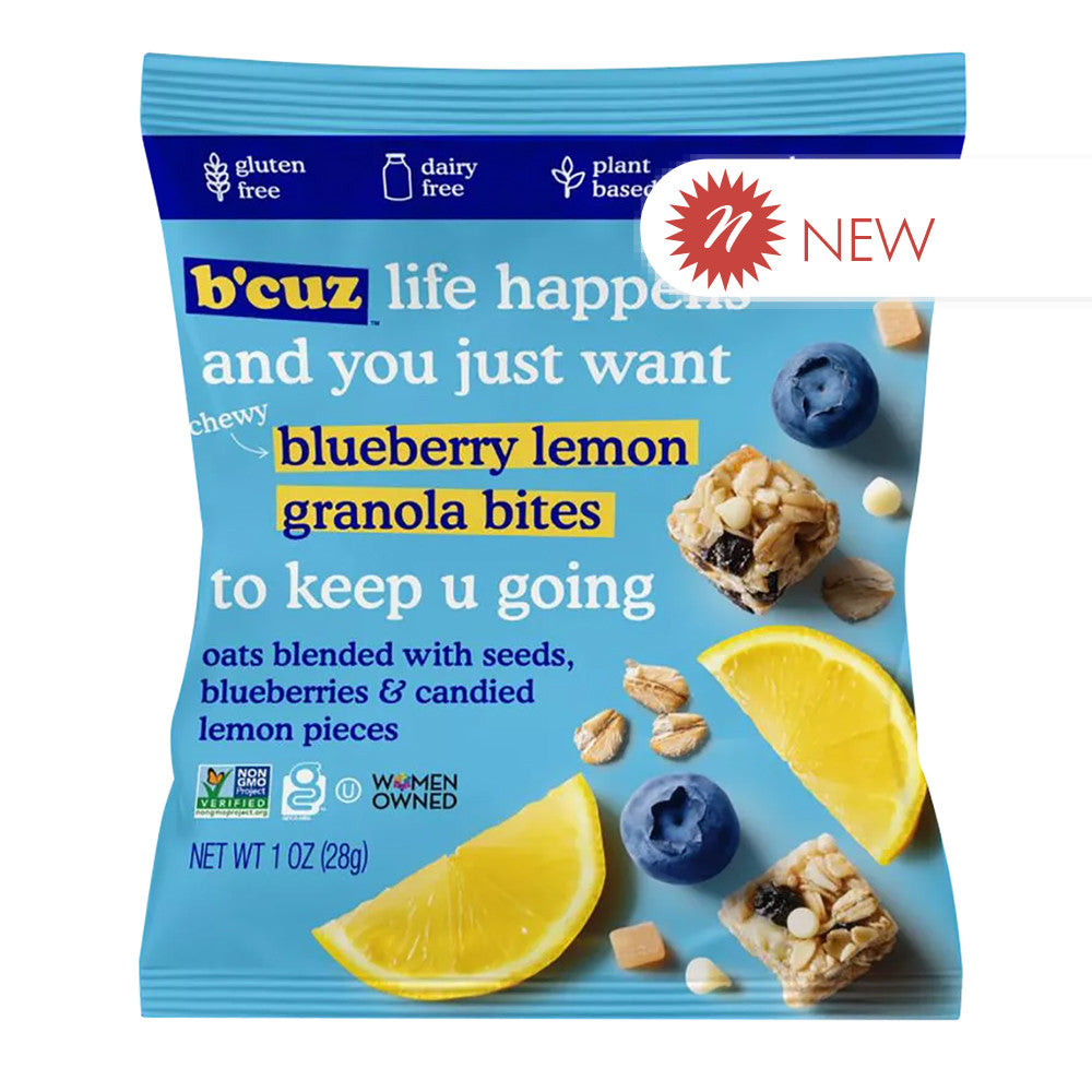 Wholesale B'Cuz Blueberry Lemon Granola Bites 1 Oz Bag- Bulk