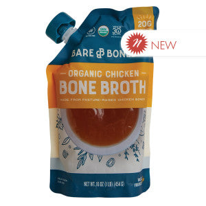 Wholesale Bare Bones Organic Pasture Raised Chicken Bone Broth 16 Oz Pouch - 6ct Case Bulk