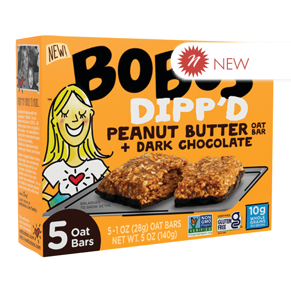 Wholesale Bobo'S Dipp'D Peanut Butter & Dark Chocolate 5 Oz Bar- Bulk