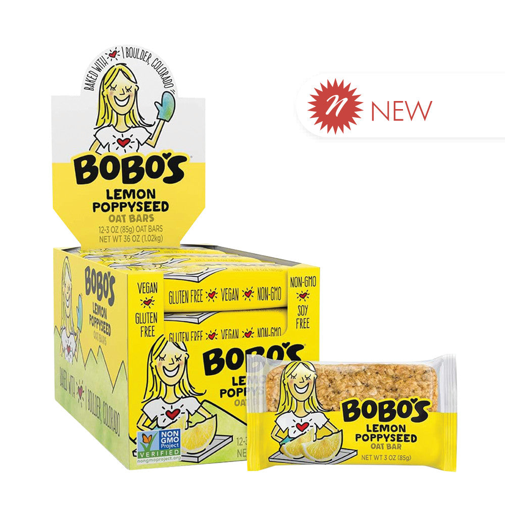 Wholesale Bobo'S Lemon Poppyseed Oat Bar 3 Oz- Bulk