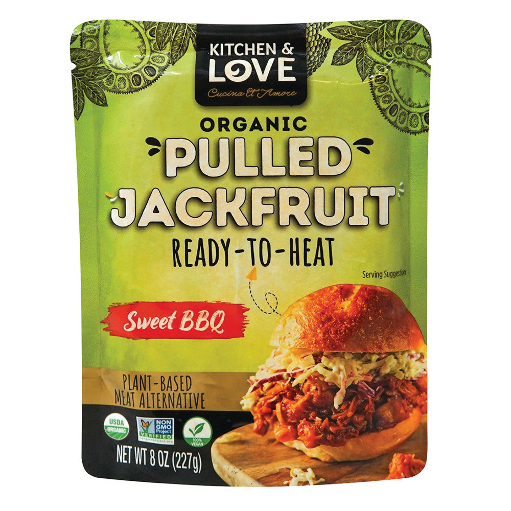 Wholesale Kitchen & Love Organic Pulled Jackfruit Sweet Bbq 8 Oz Pouch- Bulk