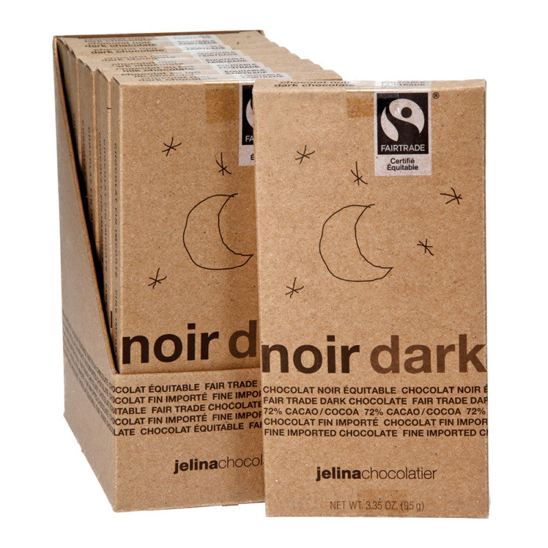 Wholesale Jelina 72% Dark Chocolate 3.35 Oz Bar- Bulk