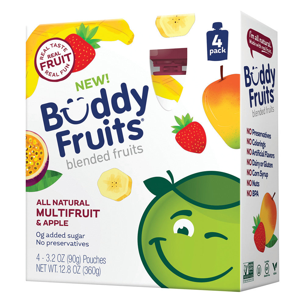 Wholesale Buddy Fruit Multifruit Fruit & Apple Pouch 12.8 Oz- Bulk