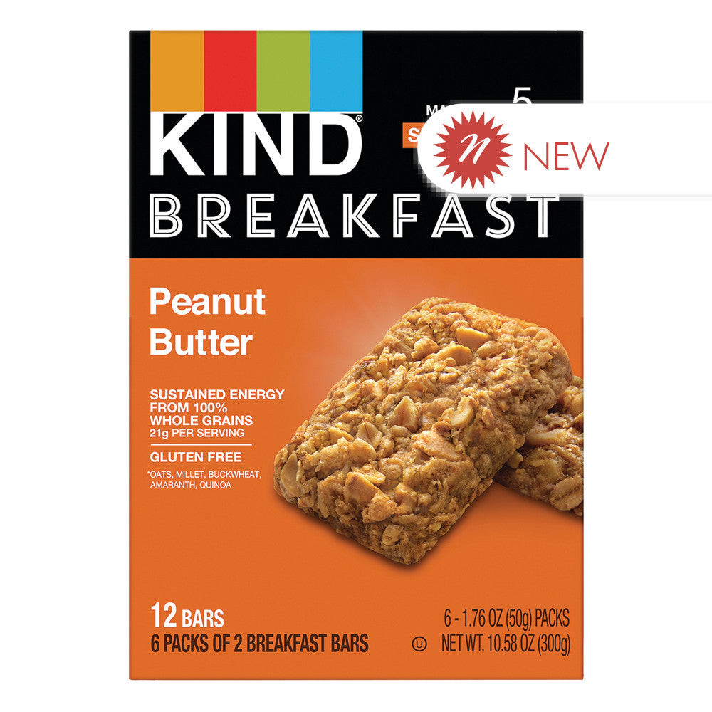 Wholesale Kind Breakfast Bar Peanut Butter 10.58 Oz 6 Ct Bulk