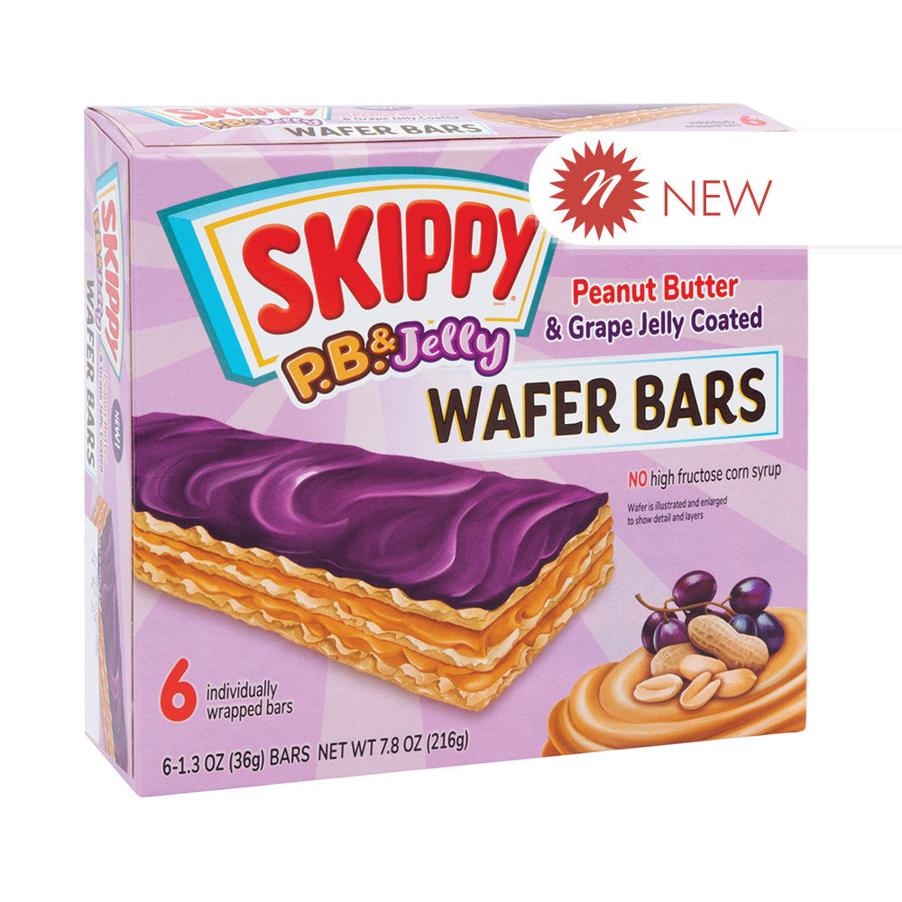 Wholesale Skippy Peanut Butter & Grape Jelly Coated Wafer Bars 7.8 Oz Box- Bulk
