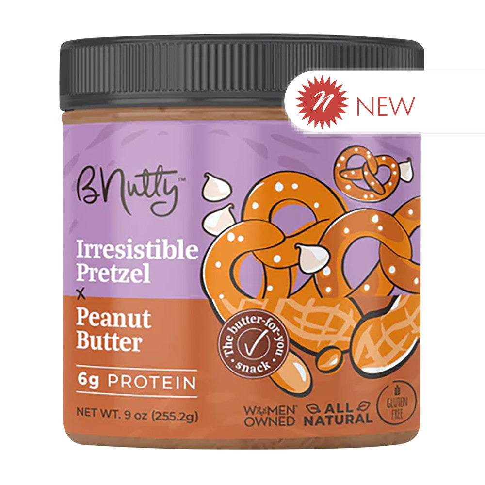 Bnutty Irresistible Pretzel Peanut Butter 9 Oz Jar