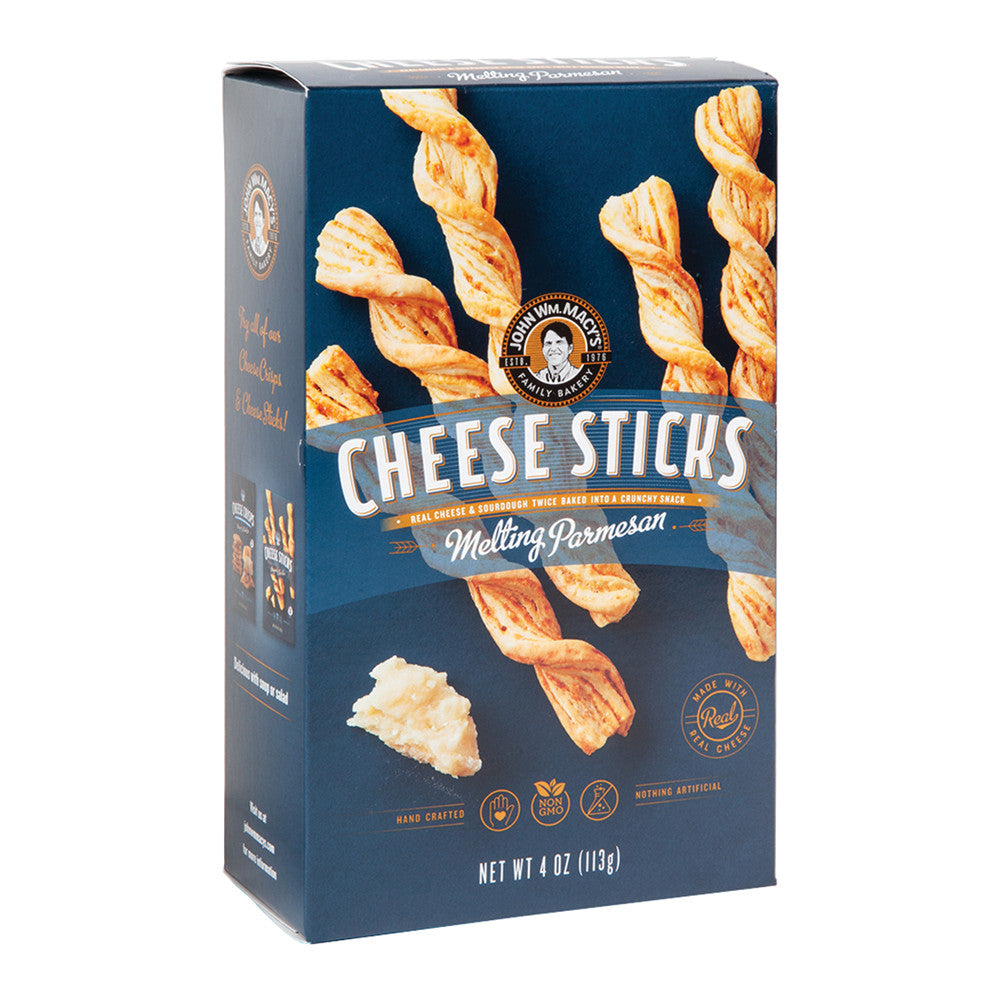John Wm. Macy'S Melting Parmesan Cheese Sticks 4 Oz Box