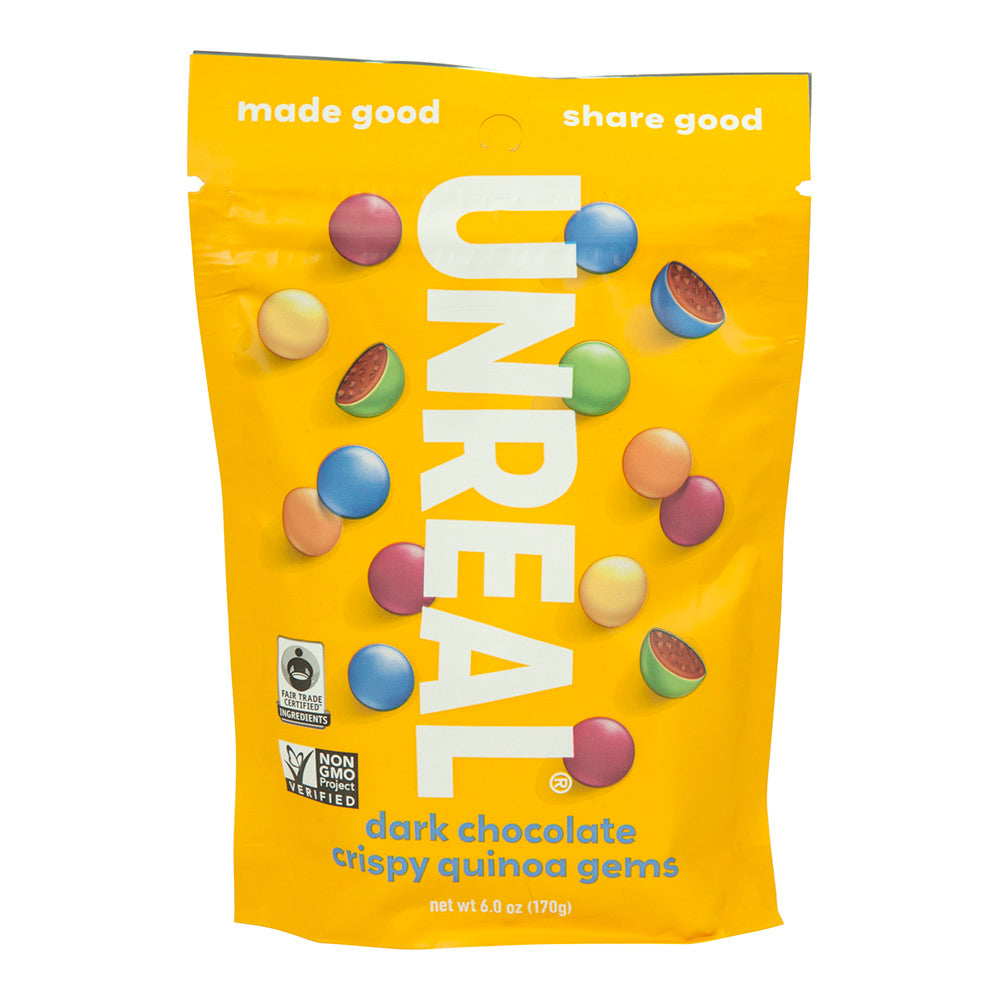 Wholesale Unreal Dark Chocolate Crispy Quinoa Gems 6 Oz Pouch- Bulk
