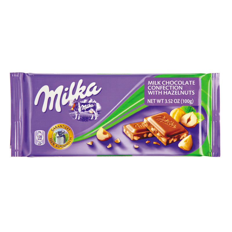 Wholesale Milka Milk Chocolate With Hazelnut Pieces 3.5 Oz Bar- Bulk