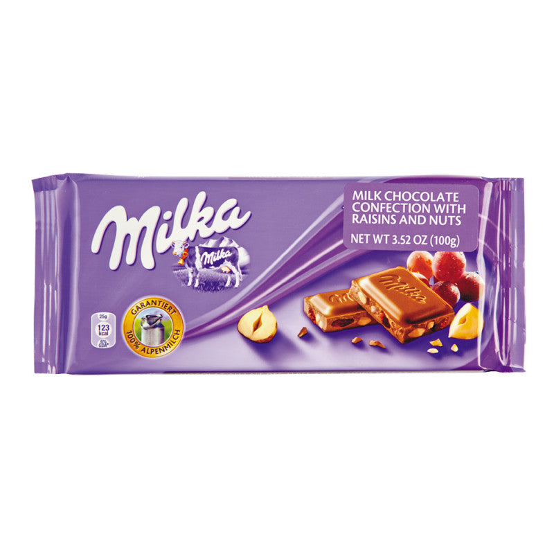 Wholesale Milka Raisins & Nuts Bar 3.5 Oz- Bulk