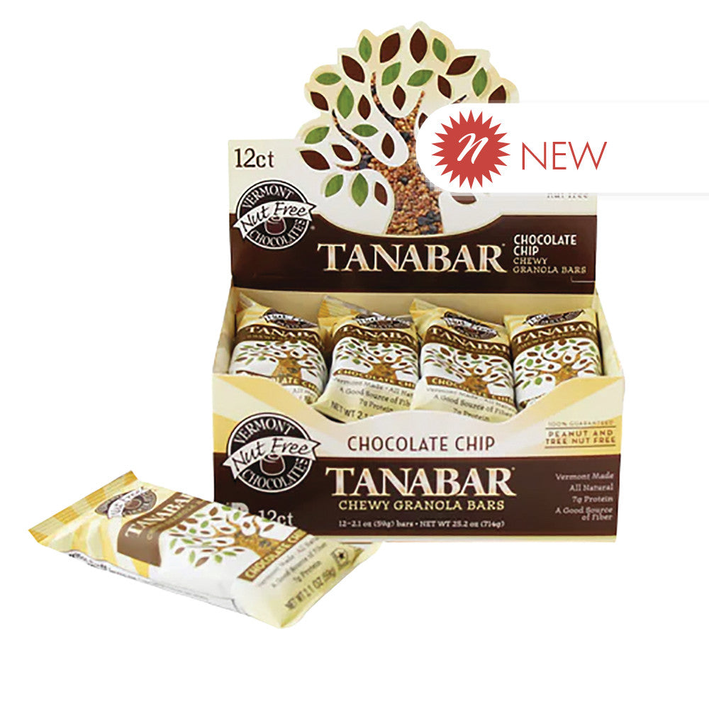 Wholesale Vermont Nut Free Chocolates Tanabar Chewy Granola Bars Chocolate Chip 2.1 Oz Bulk