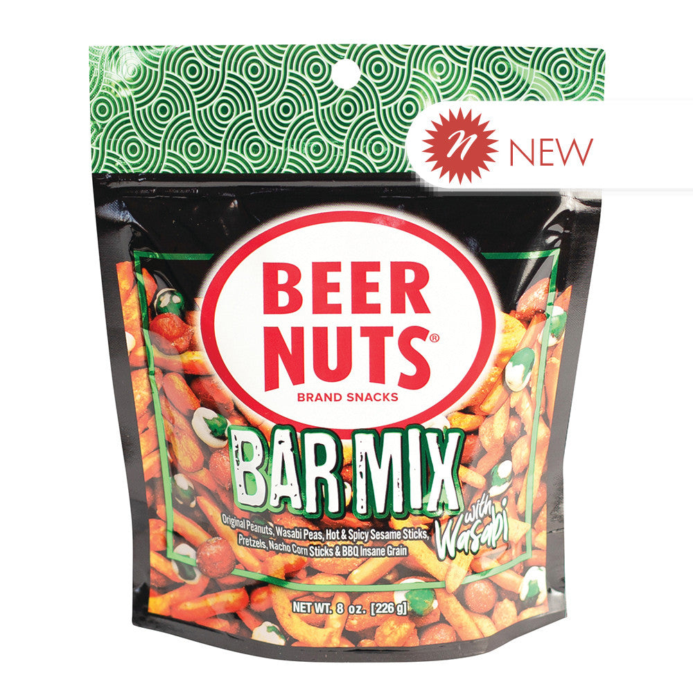 Wholesale Beer Nuts Bar Mix With Wasabi 8 Oz Pouch- Bulk