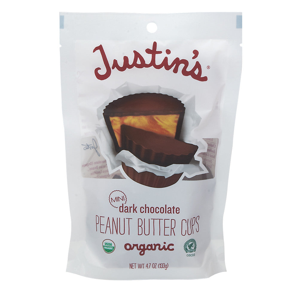 Wholesale Justin'S Dark Chocolate Peanut Butter Cups Minis 4.7 Oz Pouch- Bulk