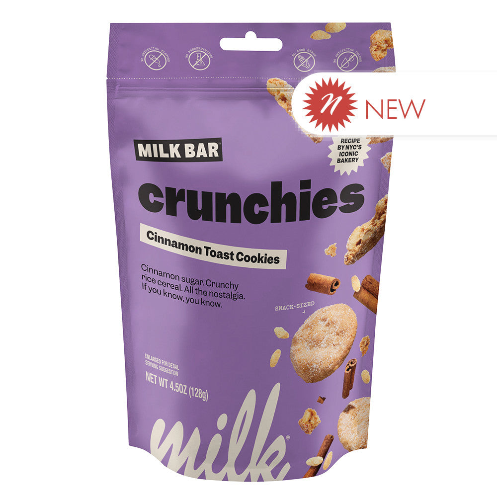 Wholesale Milk Bar Crunchies Cinnamon Toast Cookies 4.5 Oz Peg Bag Bulk
