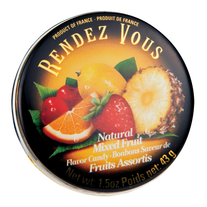 Wholesale Rendez Vous Mixed Fruit 1.5 Oz Tin- Bulk