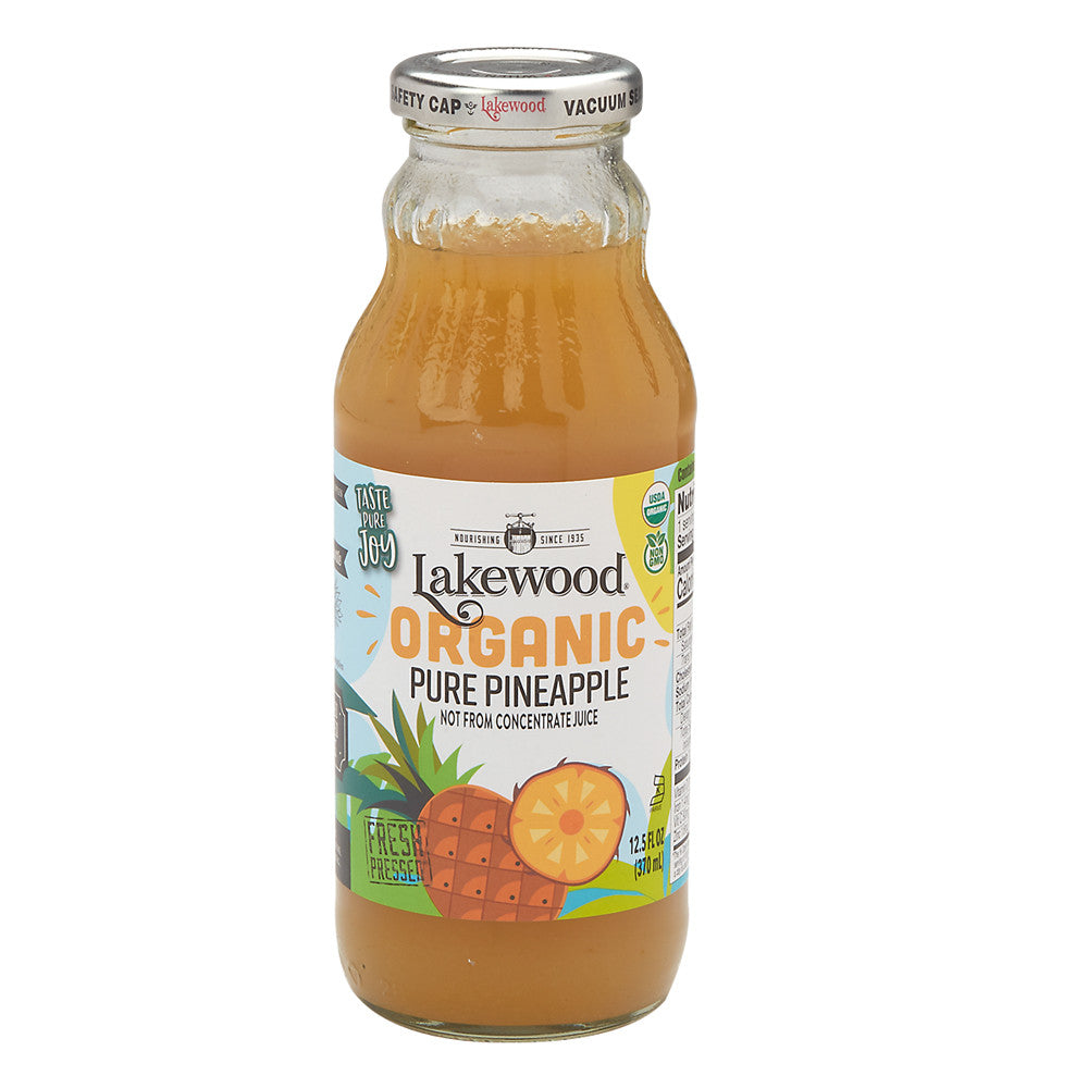 Wholesale Lakewood Organic Juices Pure Pineapple 12.5 Oz Bottle- Bulk