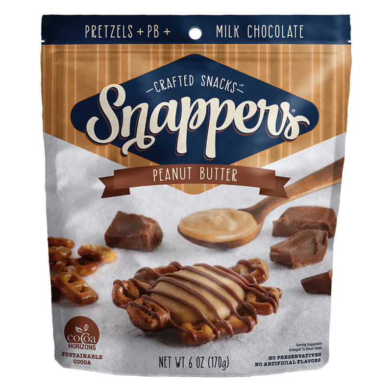 Wholesale Snappers Milk Chocolate Peanut Butter 6 Oz Pouch- Bulk
