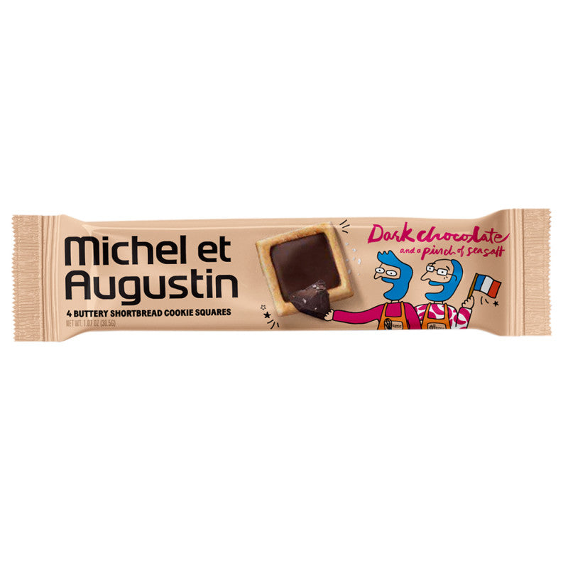 Wholesale Michel Et Augustin Dark Chocolate With Sea Salt Cookie Square 4 Pc 1.07 Oz Bulk