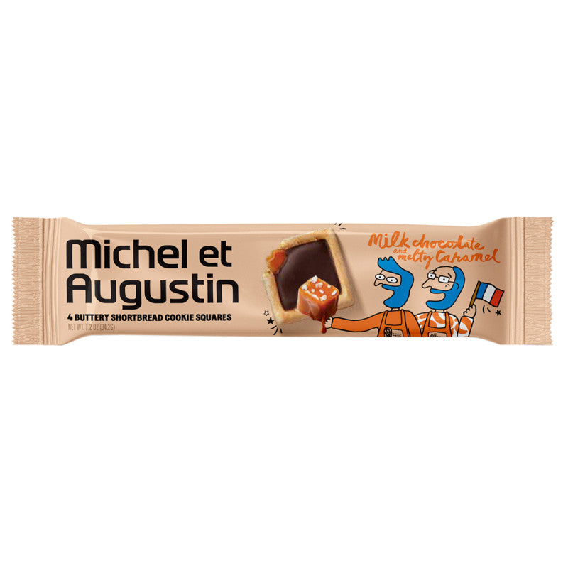 Wholesale Michel Et Augustin Milk Chocolate With Caramel Cookie Square 4 Pc 1.2 Oz Bulk