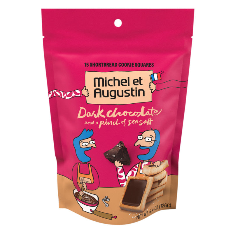 Wholesale Michel Et Augustin Dark Chocolate With Sea Salt 4.4 Oz Pouch Bulk