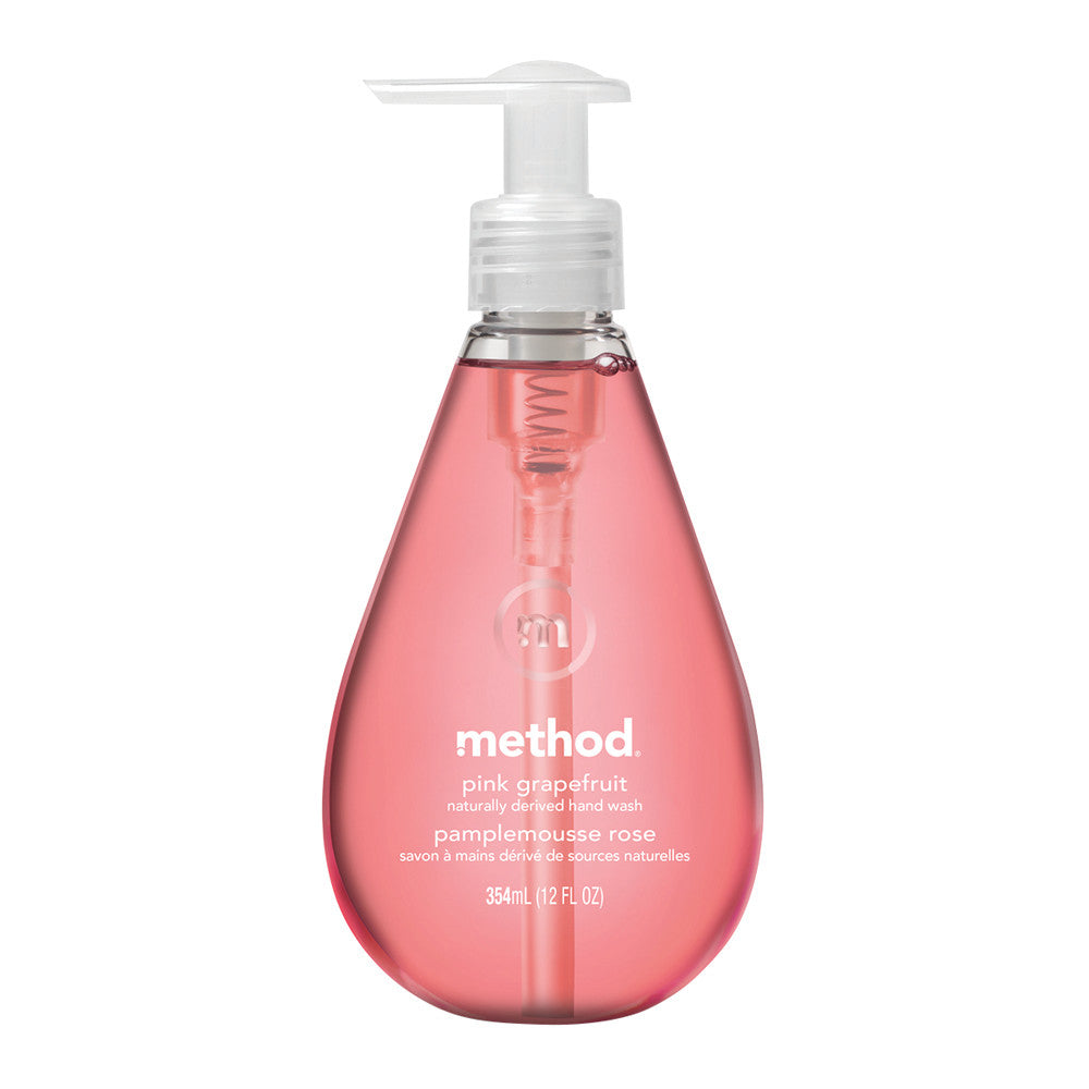 Wholesale Method Pink Grapefruit Hand Wash Gel 12 Oz Pump Bottle- Bulk