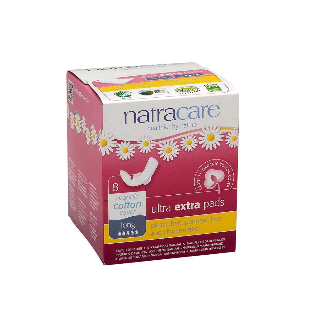 Wholesale Natracare Long Ultra Extra Pads With Wings Box- Bulk