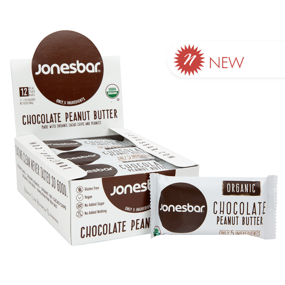 Wholesale Jonesbar Organic Chocolate Peanut Butter 1.7 Oz Bulk