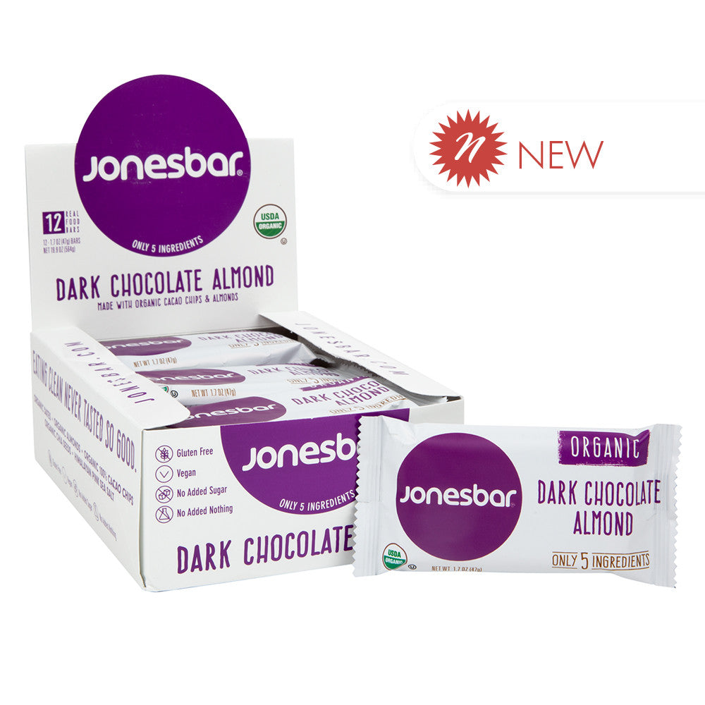 Wholesale Jonesbar Organic Dark Chocolate Almond 1.7 Oz Bulk
