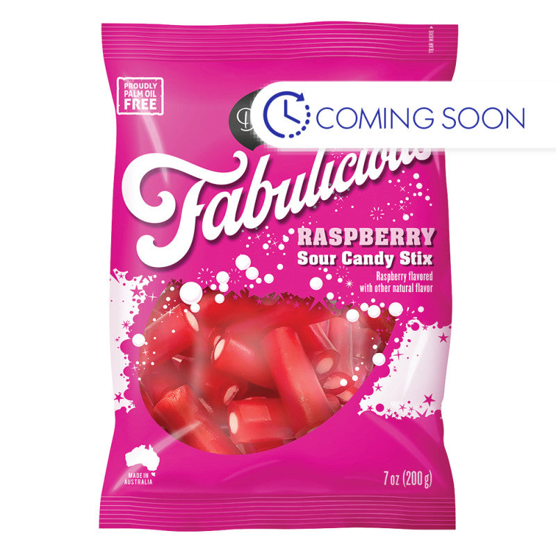 Wholesale Darrell Lea Raspberry Sour Candy Stix 7 Oz Bag- Bulk