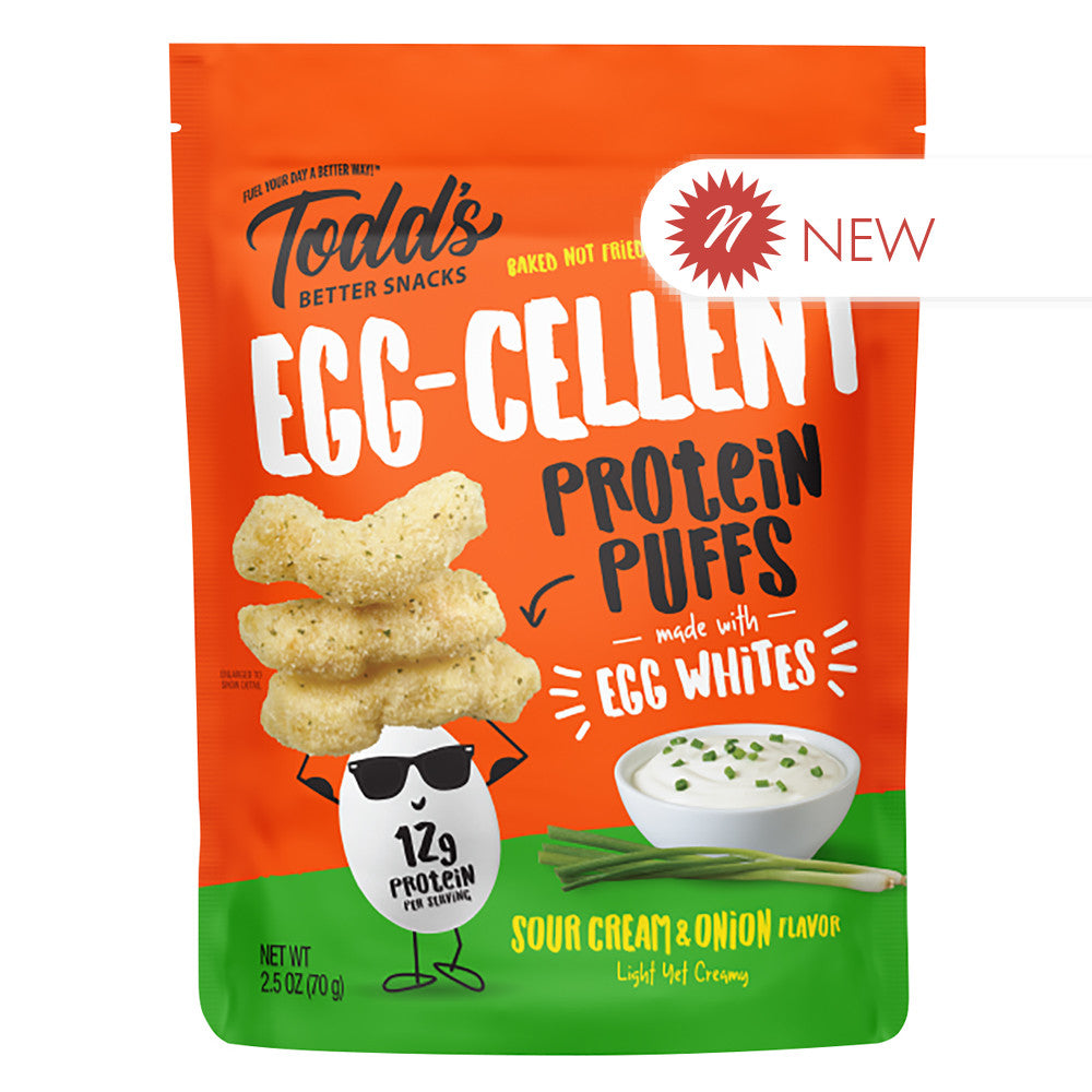 Wholesale Todd'S - Eggcellent Protein Puf Sour Crm/Onion - 2.5Oz- Bulk