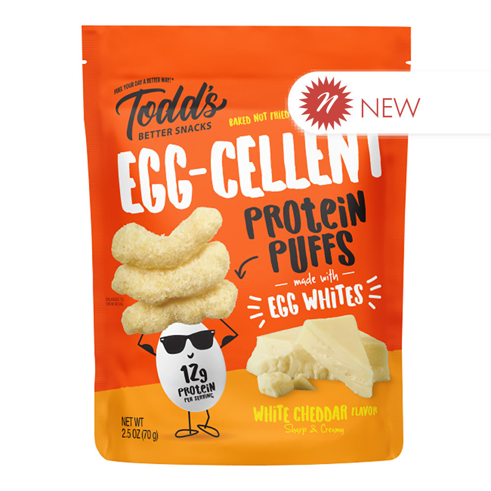 Wholesale Todd'S - Eggcellent Protein Puf White Cheddar - 2.5Oz- Bulk